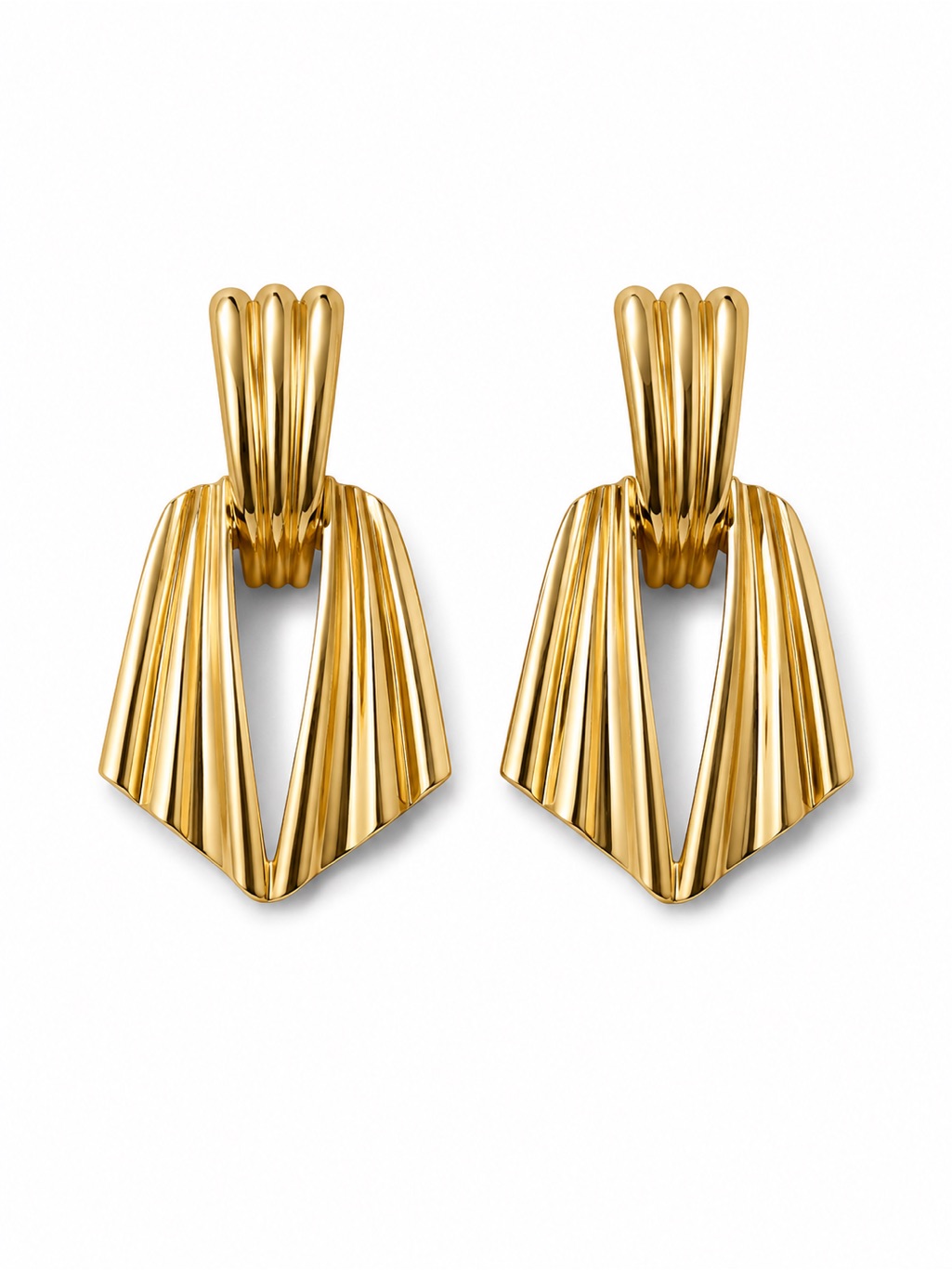 Vintage Gold Draped Sculptural Earrings